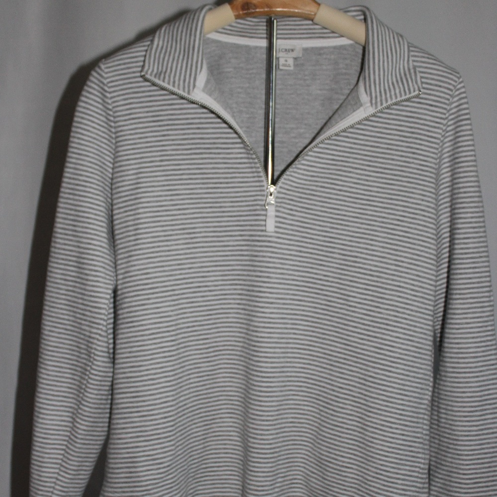 JCREW stripped quarter zip